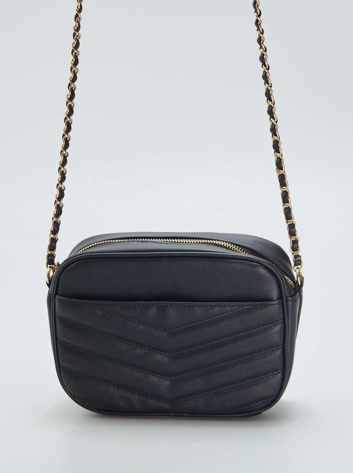 Borsa a tracolla in similpelle - Nero