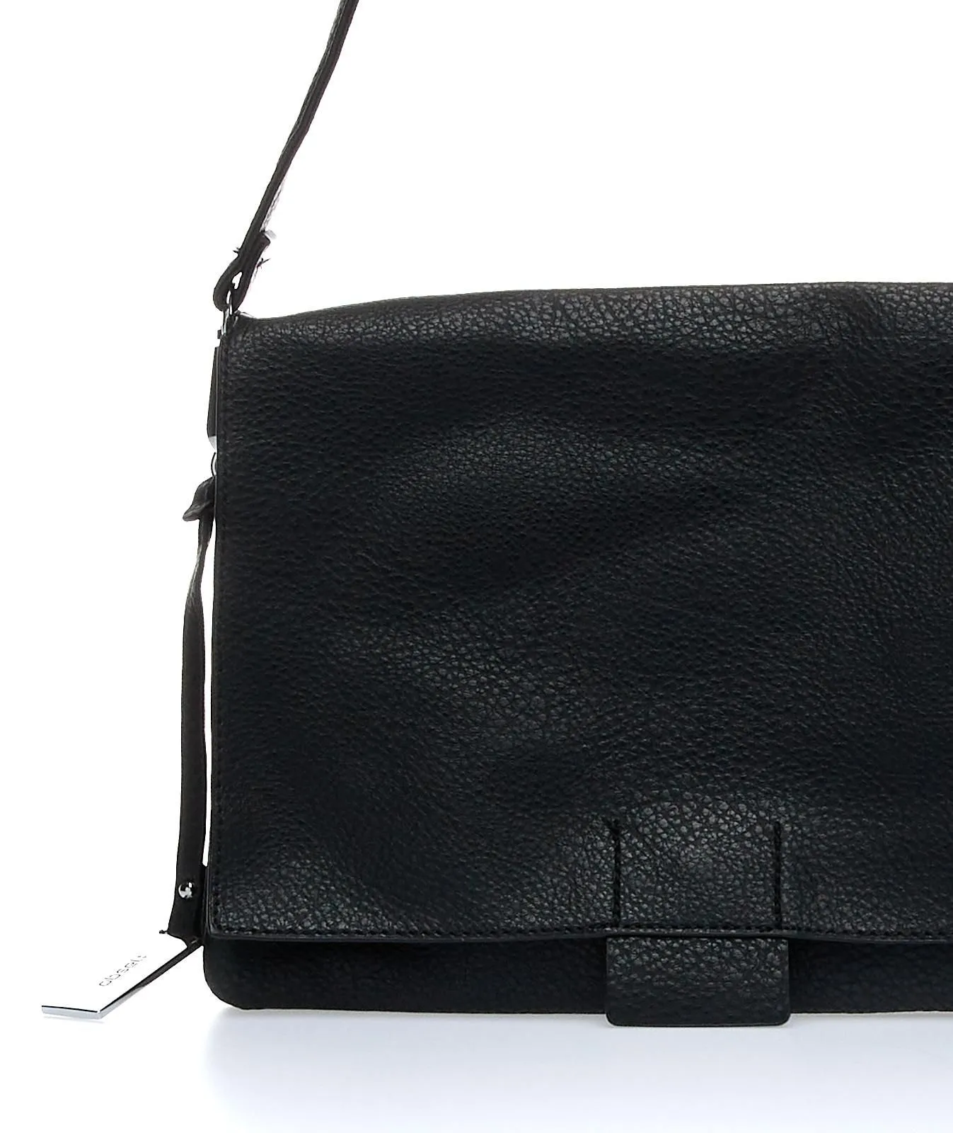 Borsa a tracolla nera con patta