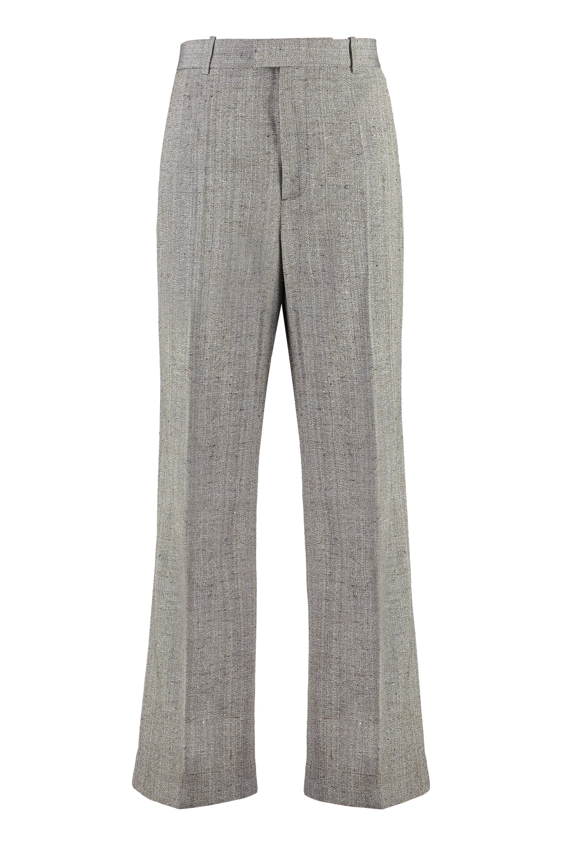Bottega Veneta Pantaloni svasati in lana e seta