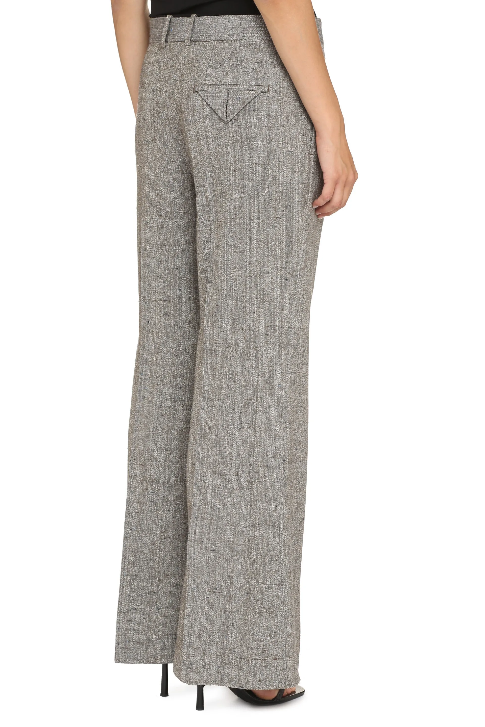 Bottega Veneta Pantaloni svasati in lana e seta