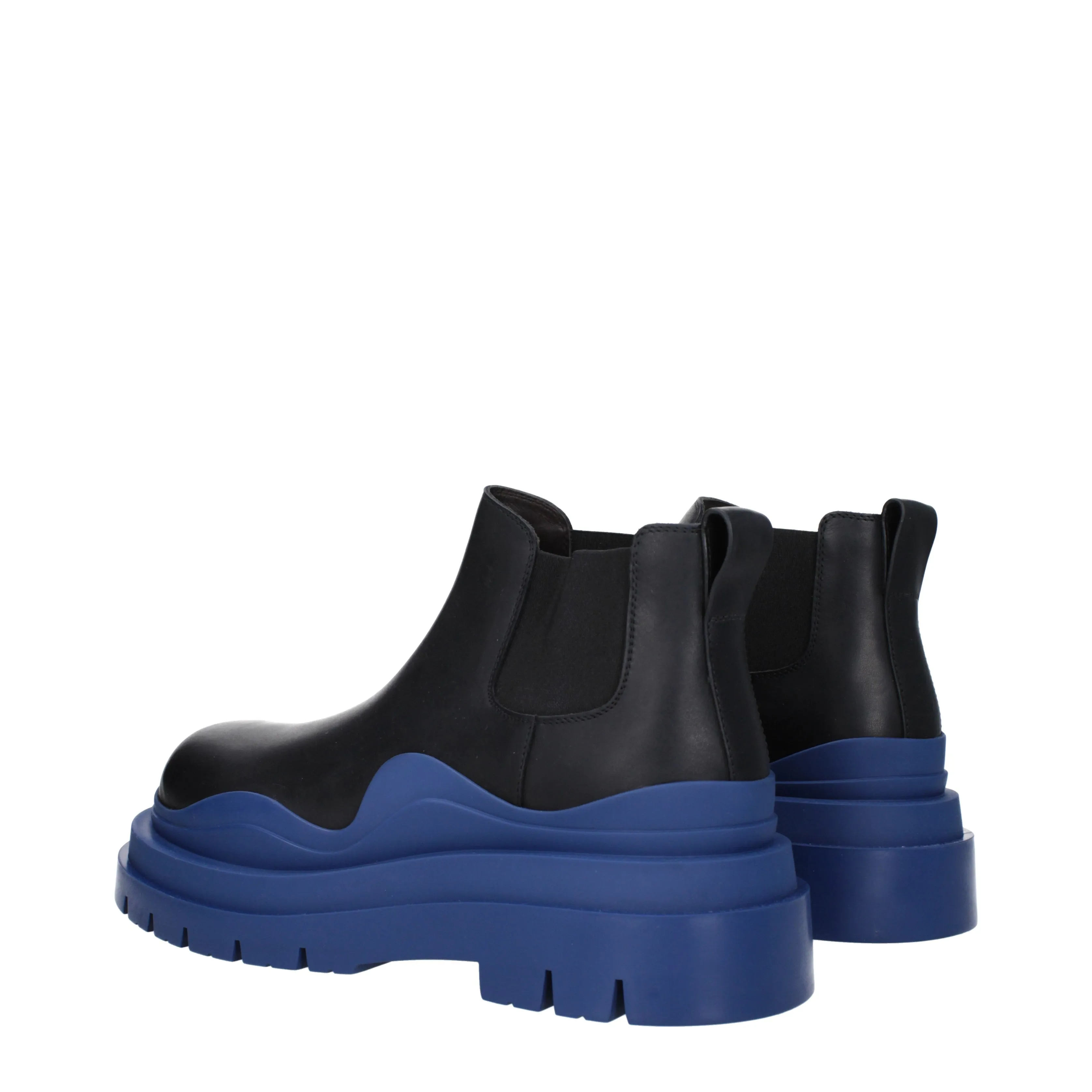 Bottega Veneta Stivaletti Uomo Pelle Nero/Blu