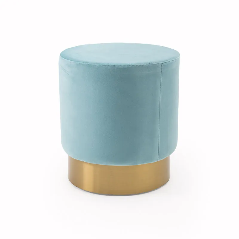 Braid Pouf in velluto con base in metallo
