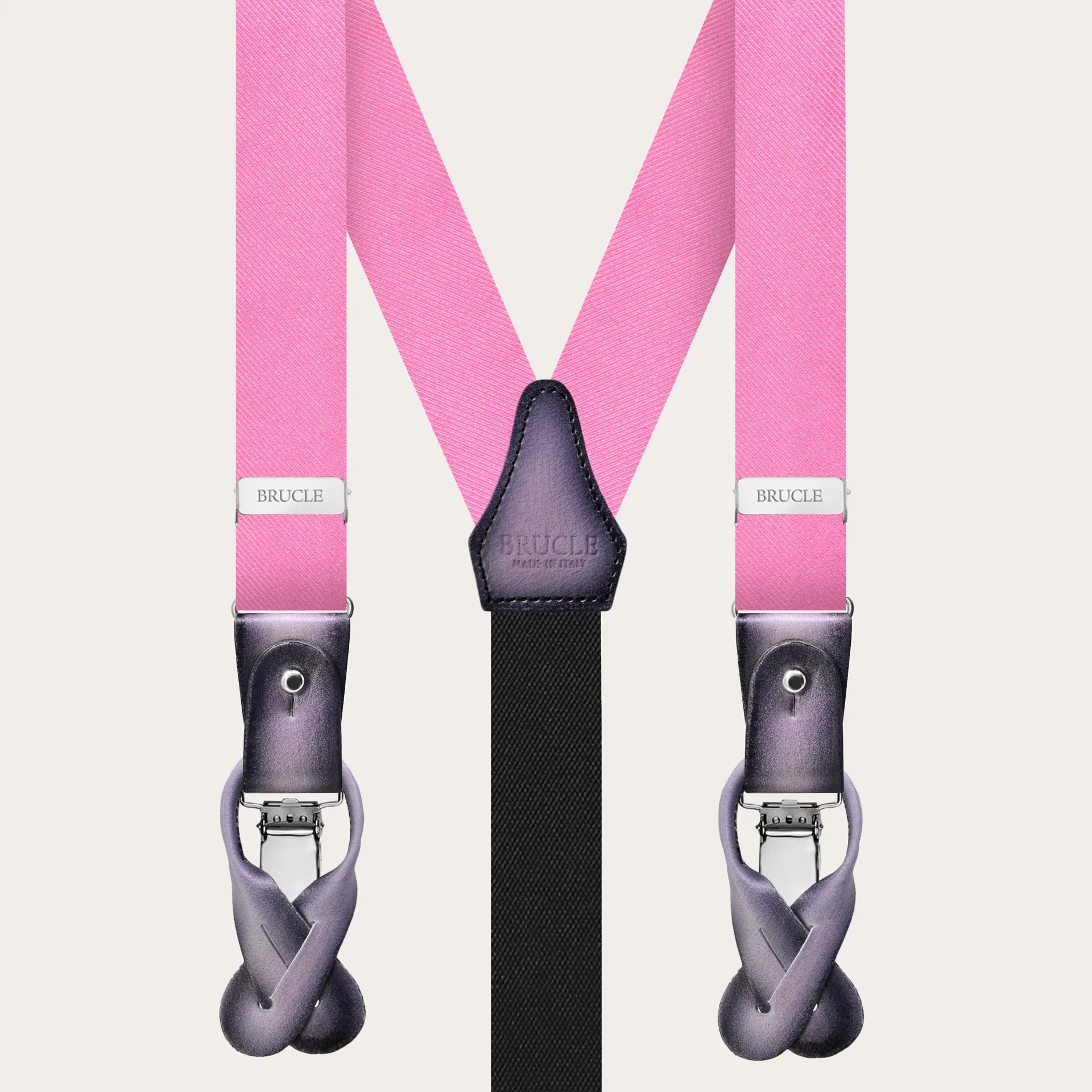Bretelle strette rosa in seta