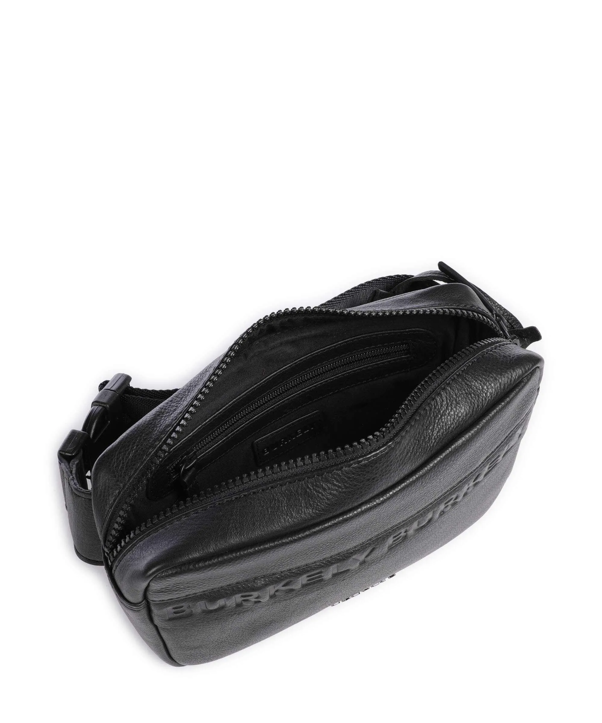 Burkely Minimal Mason Borsa a tracolla pelle granulata nero  
