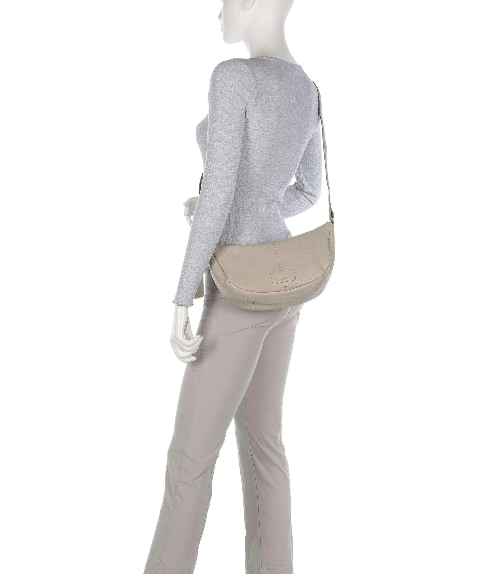  Burkely Soft Skylar Borsa a tracolla pelle granulata grigio chiaro  
