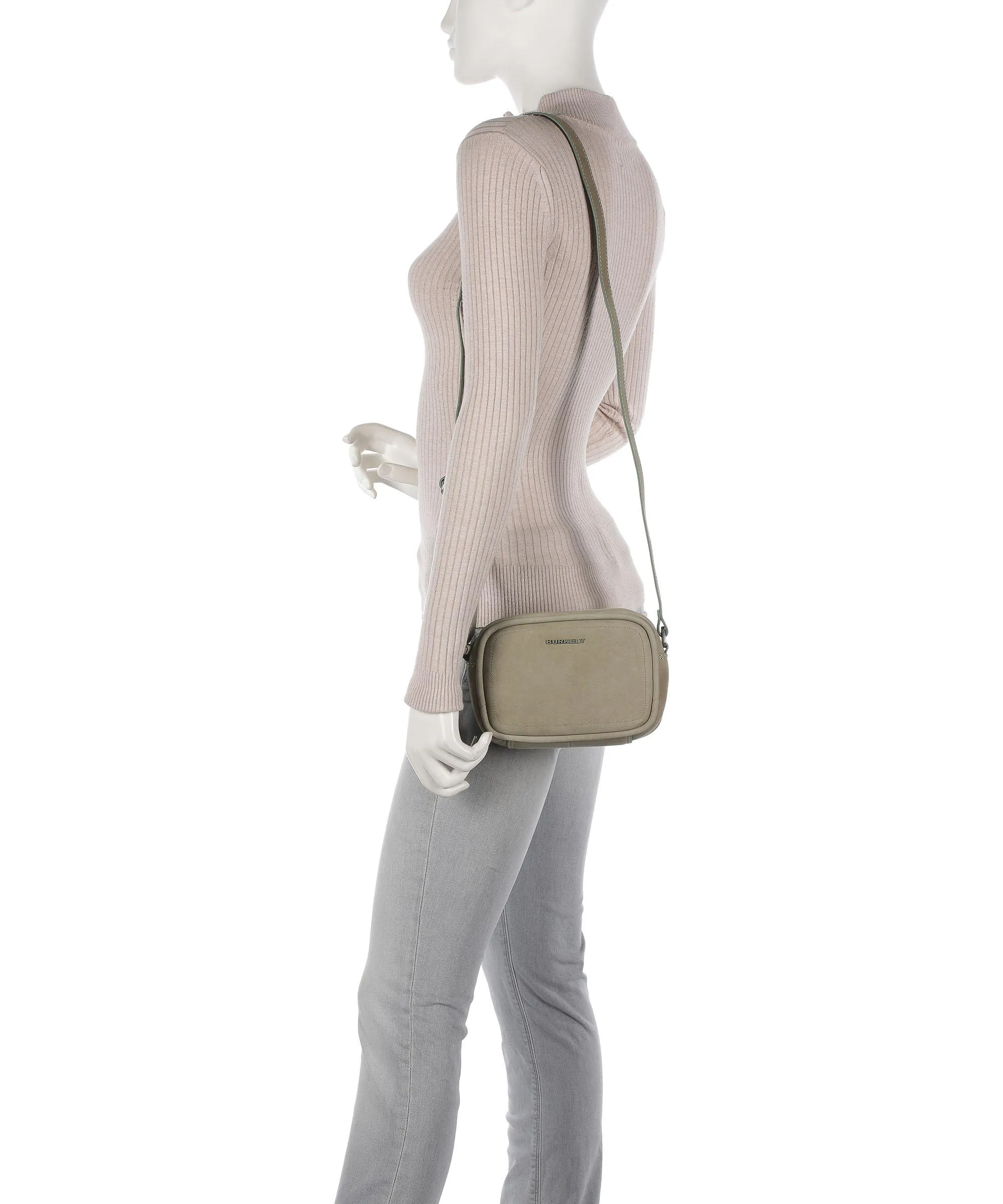  Burkely Still Selene Borsa a tracolla pelle ruvida grigio-verde  