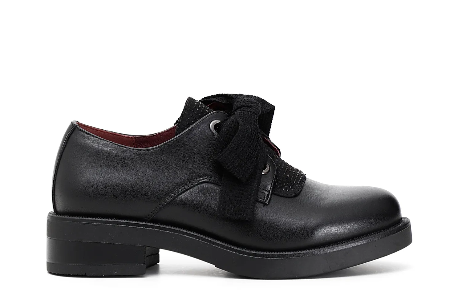 CafèNoir donna derby in pelle con riporto strass