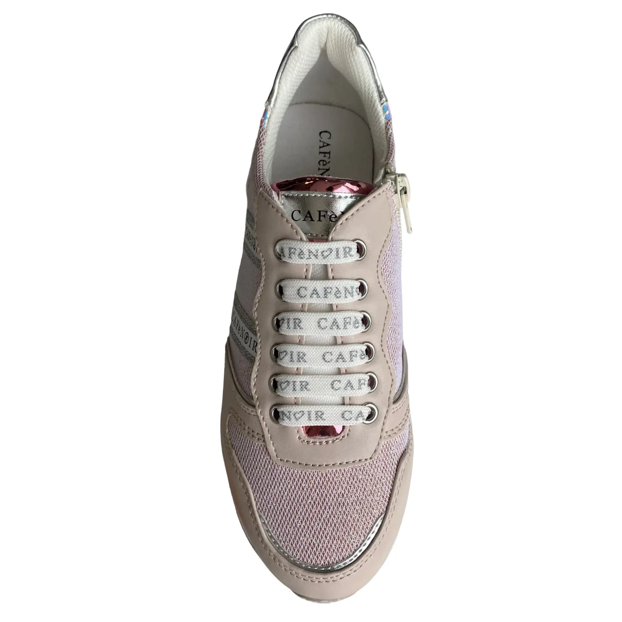 CafèNoir sneakers con zeppa da ragazza con laccio e cerniera laterale C-2032 pink