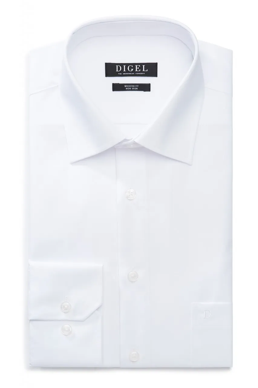 Camicia digel bianca regular fit puro cotone no stiro