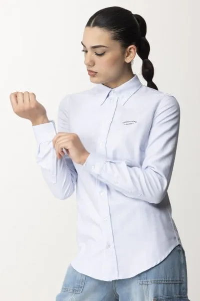 Camicia in popeline ricamo logo Oxford