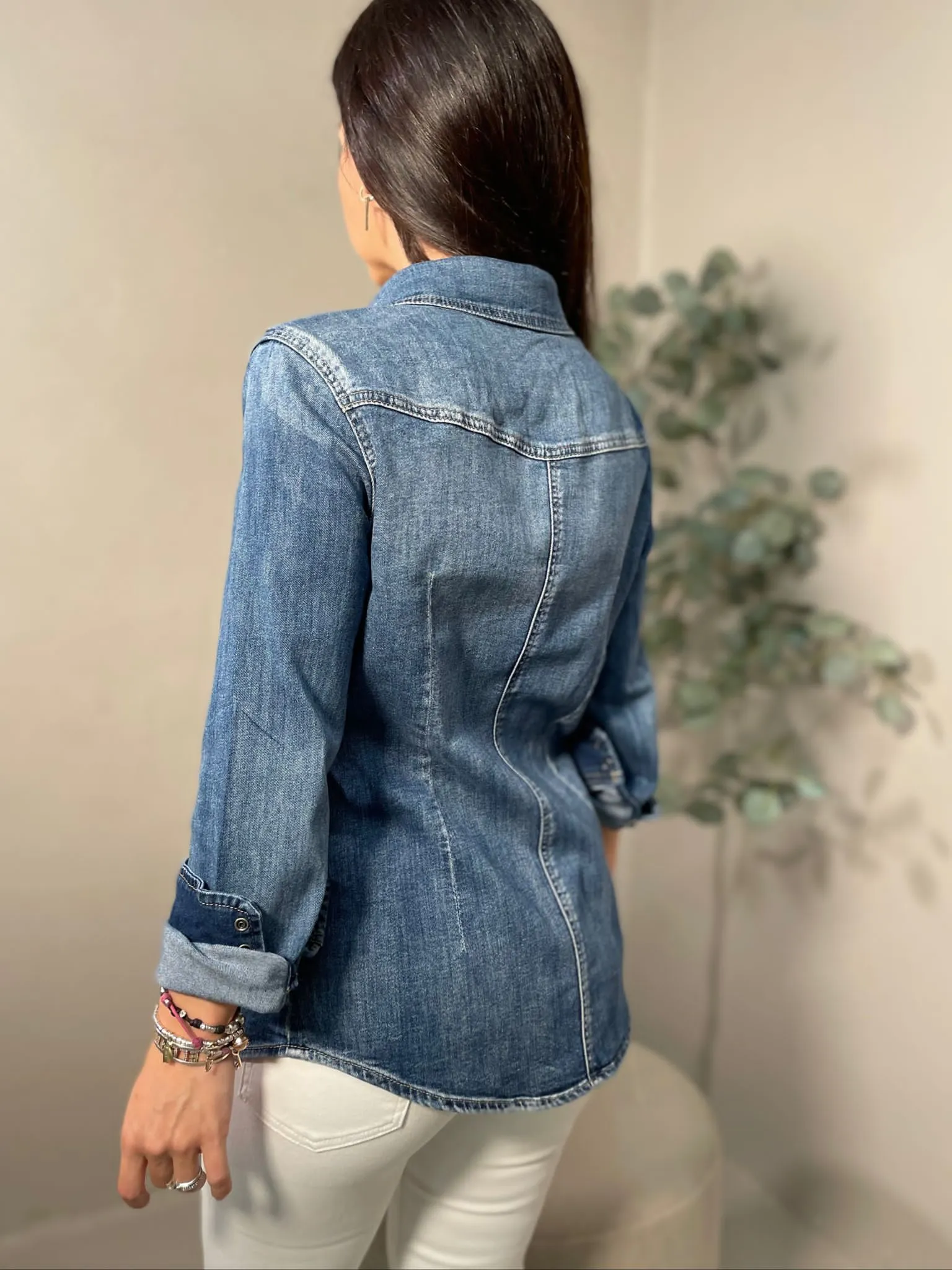 Camicia Jeans Pietre Colorate