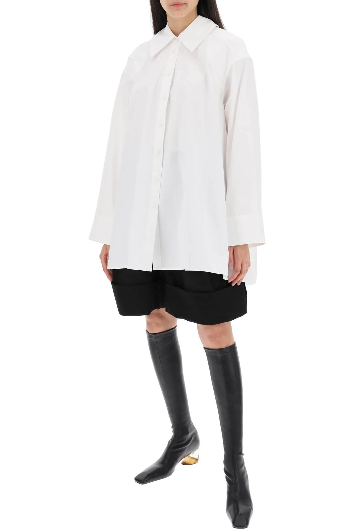 Camicia oversize con doppio colletto