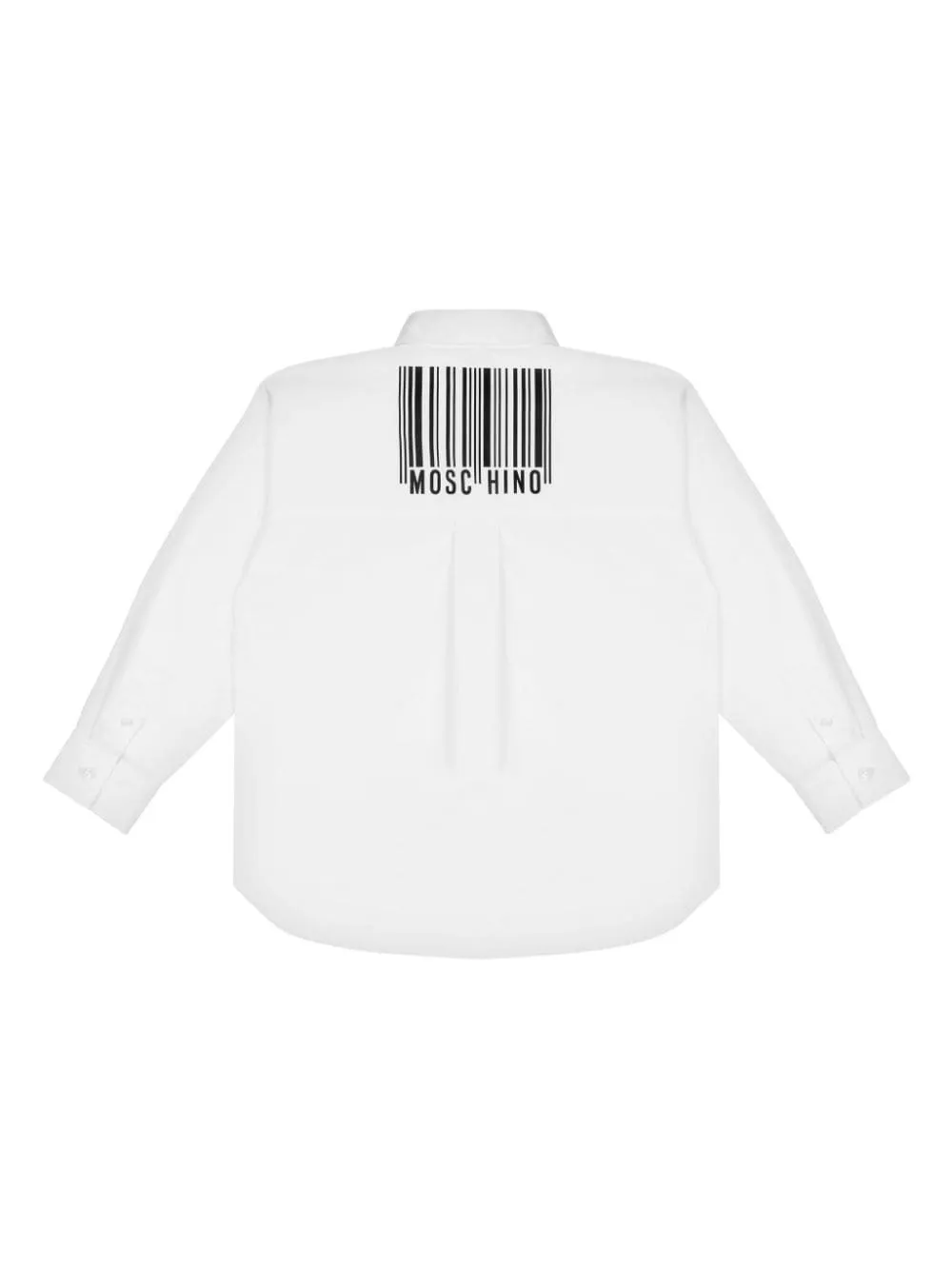 Camicia per bambino Moschino Kids bianco con stampa logo sul petto