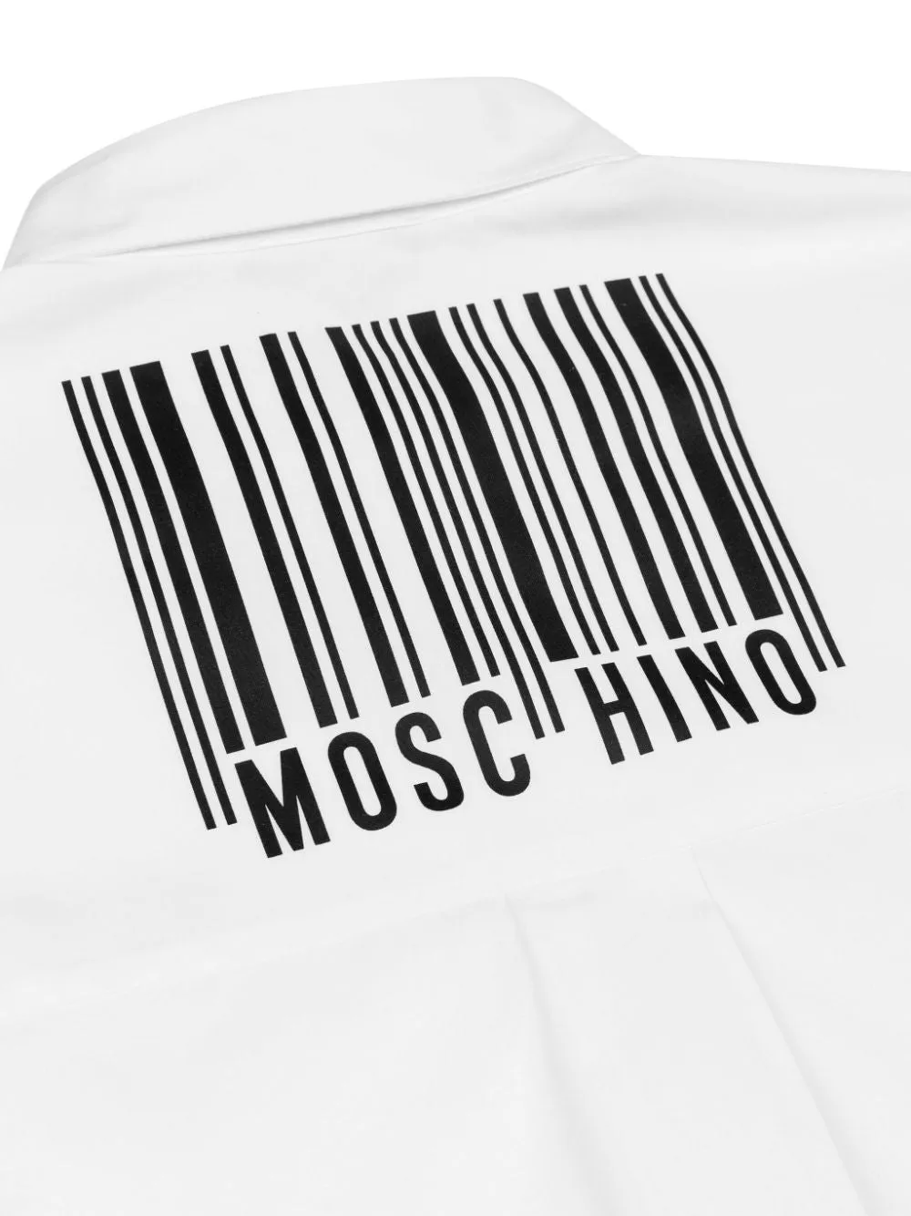 Camicia per bambino Moschino Kids bianco con stampa logo sul petto
