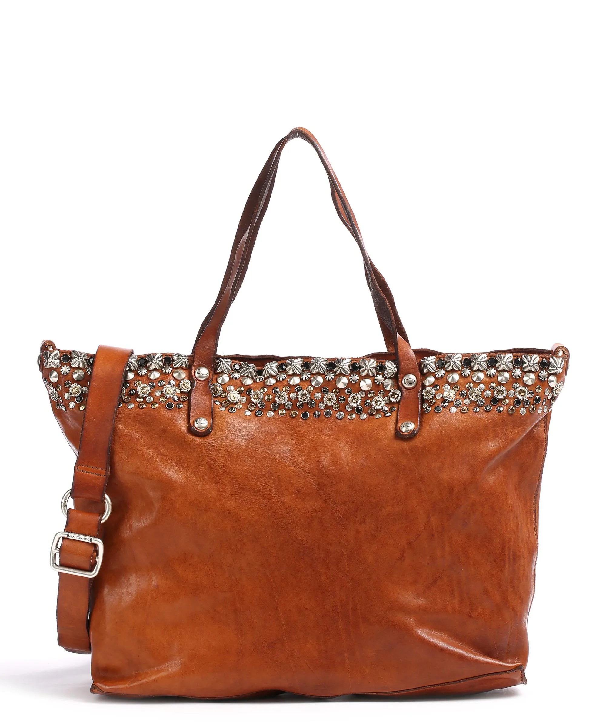  Campomaggi Prestige Borsa shopper pelle di vacchetta liscia cognac  
