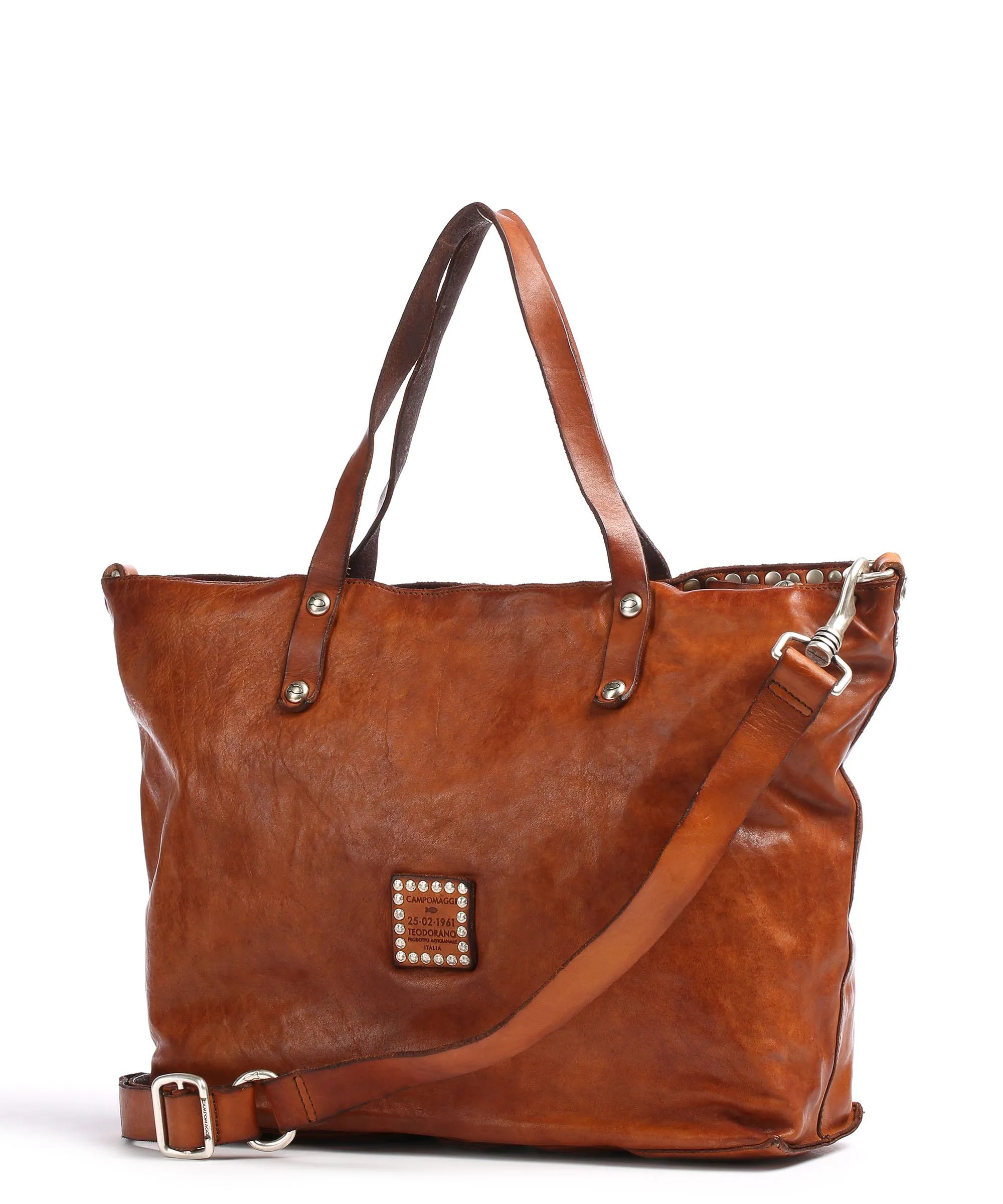  Campomaggi Prestige Borsa shopper pelle di vacchetta liscia cognac  