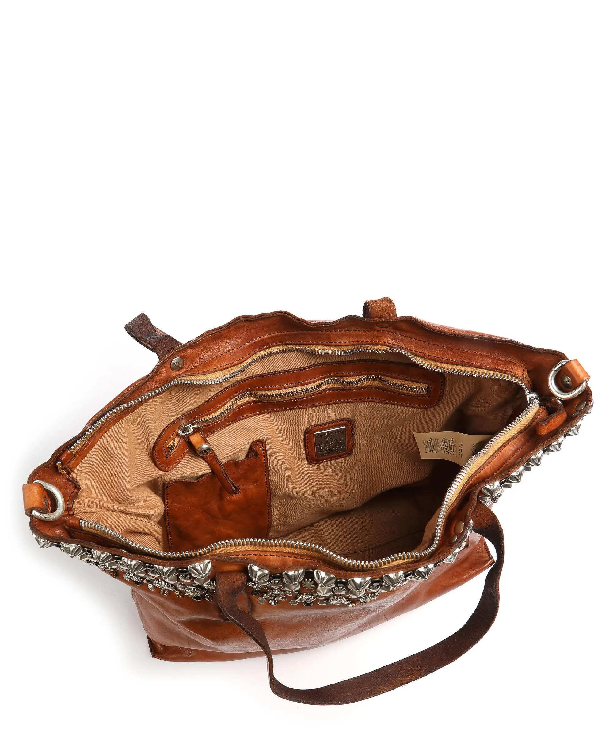  Campomaggi Prestige Borsa shopper pelle di vacchetta liscia cognac  