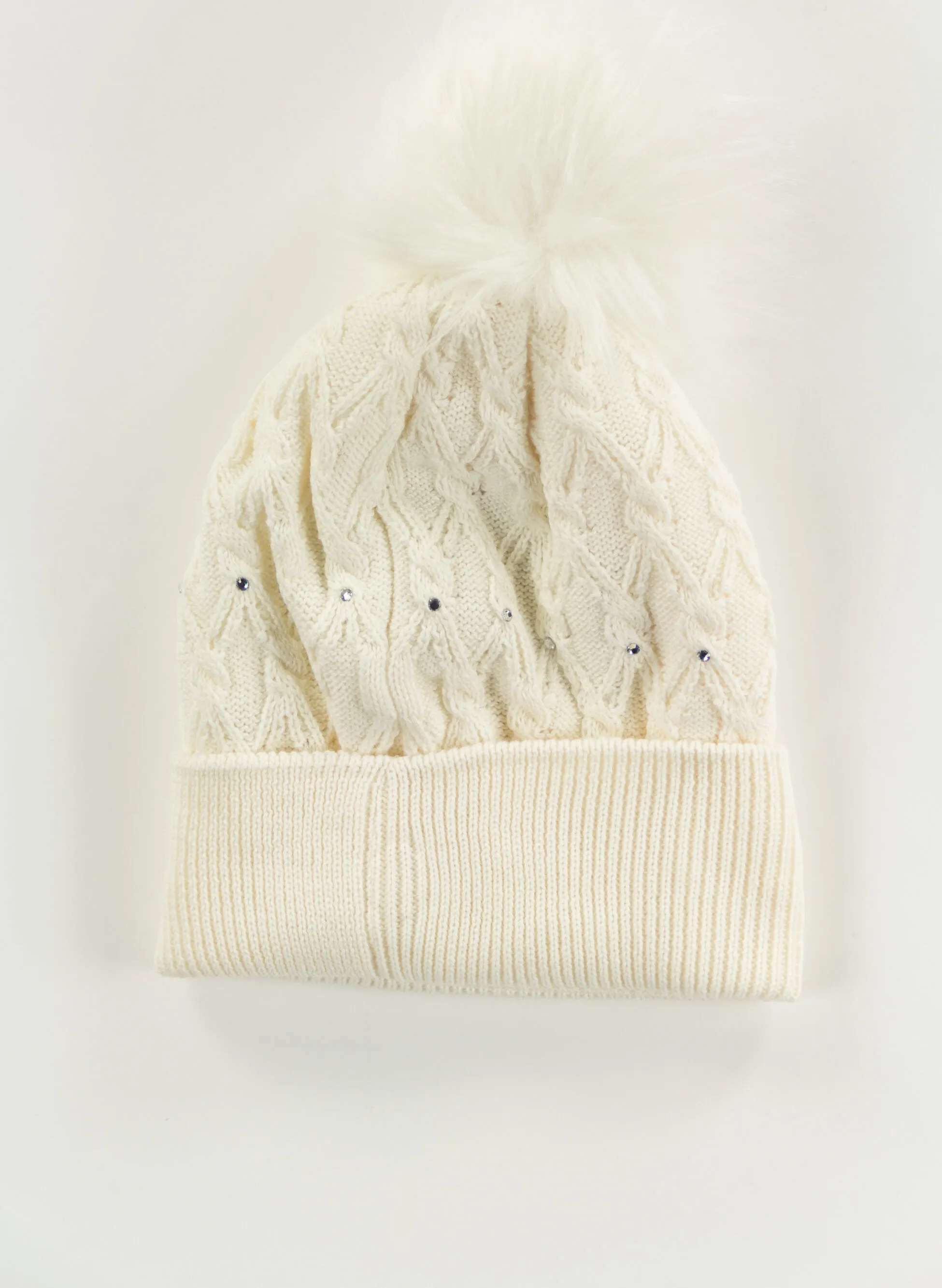 cappello in misto lana con strass