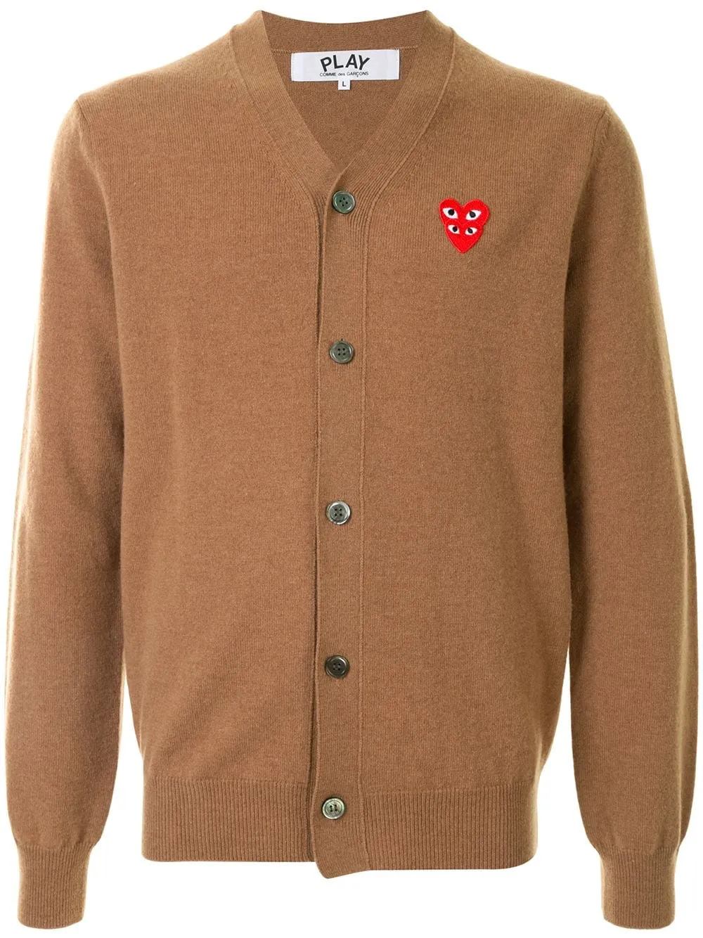 Cardigan con applicazione log ricamato
