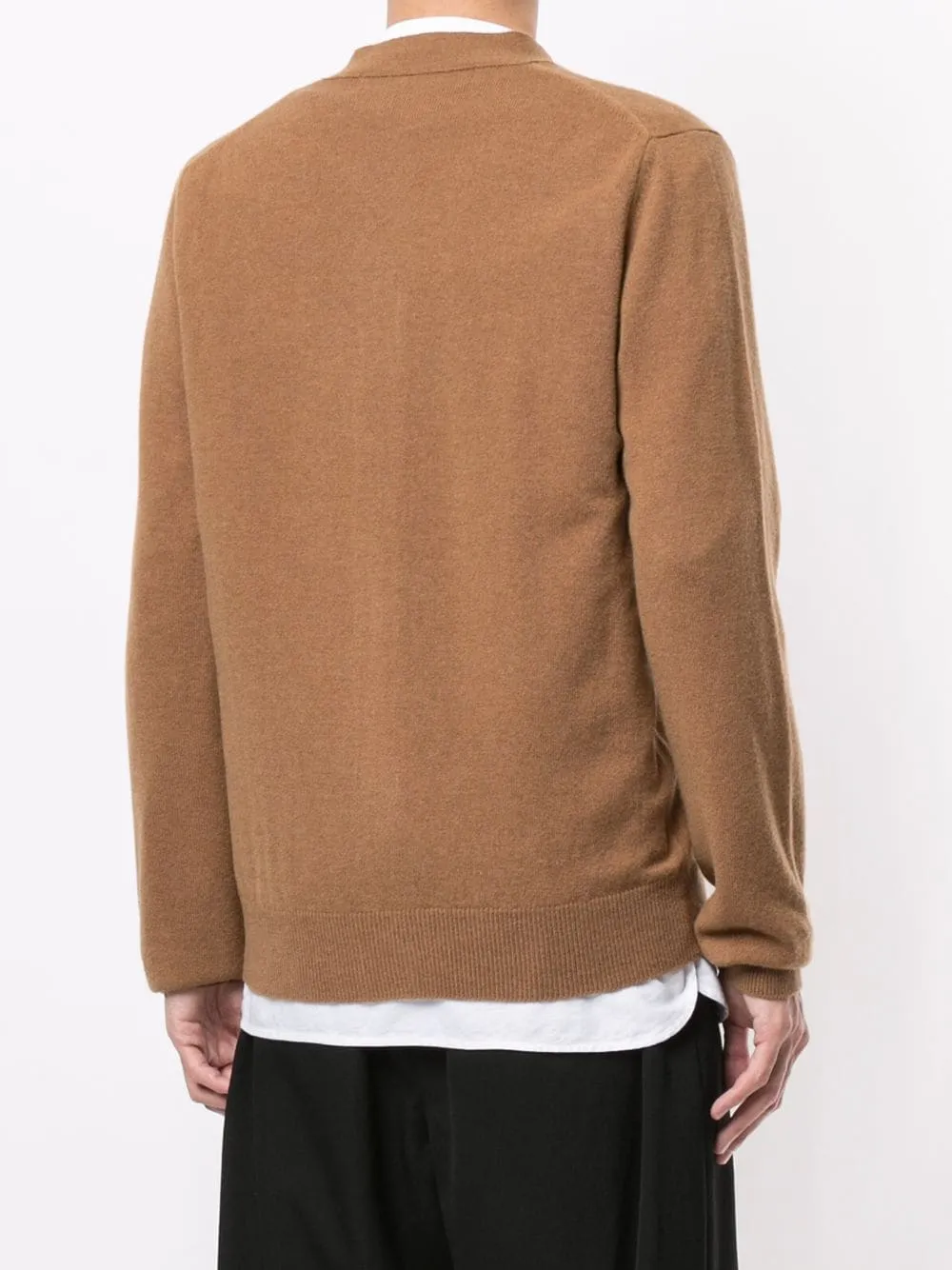 Cardigan con applicazione log ricamato