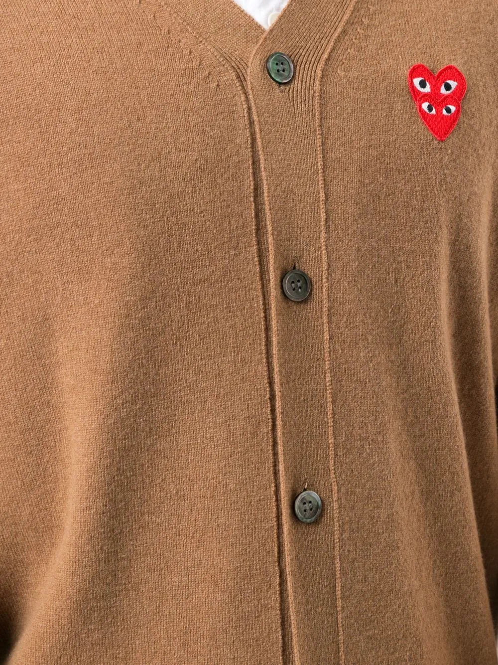 Cardigan con applicazione log ricamato