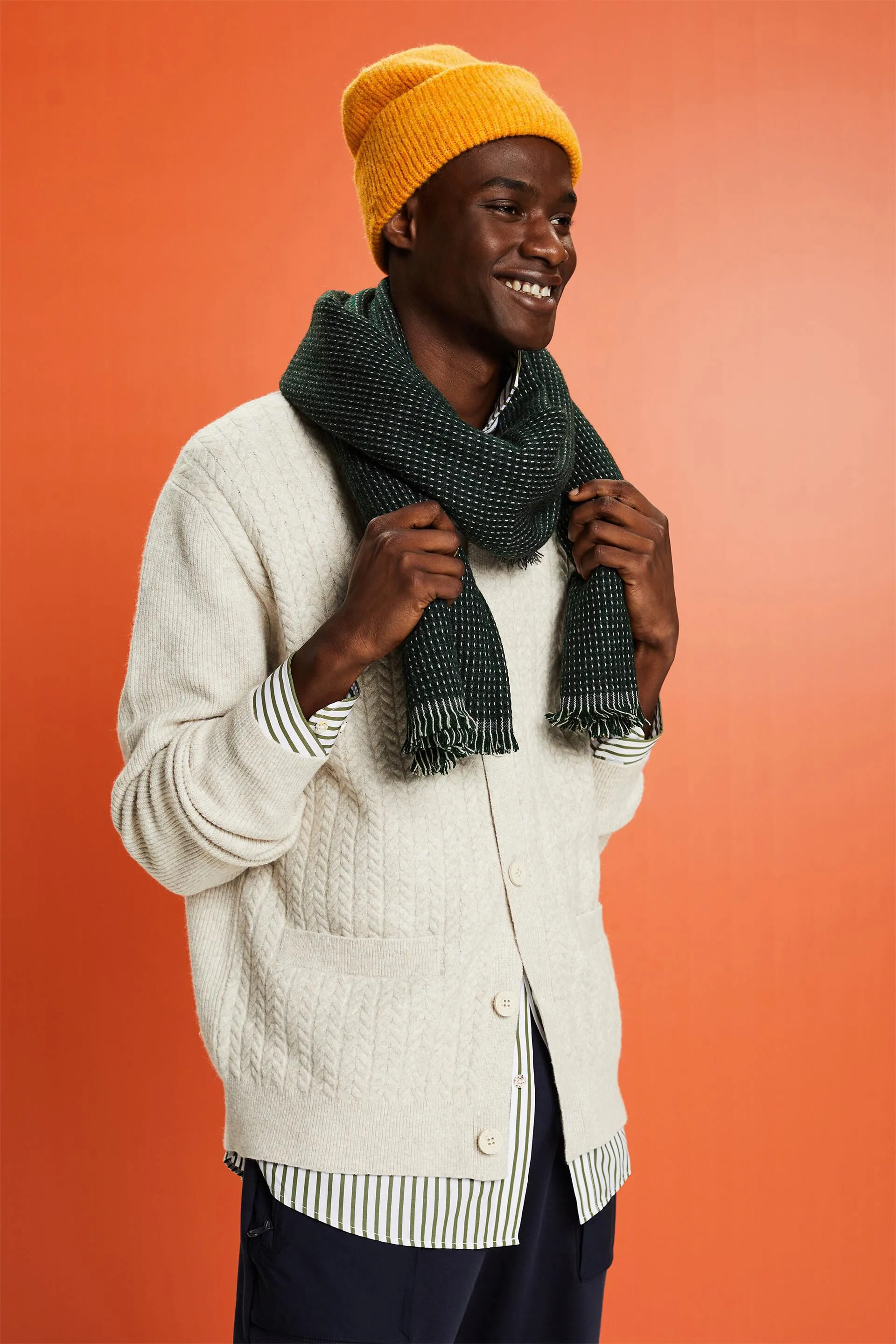 Cardigan stile bomber in maglia intrecciata