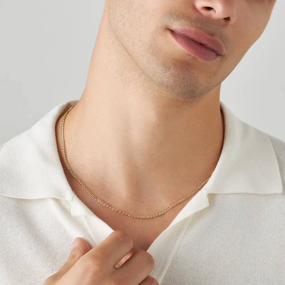 Catena L'homme Or Oro Giallo 375/1000 Maglia Traversino 50 cm 1425016