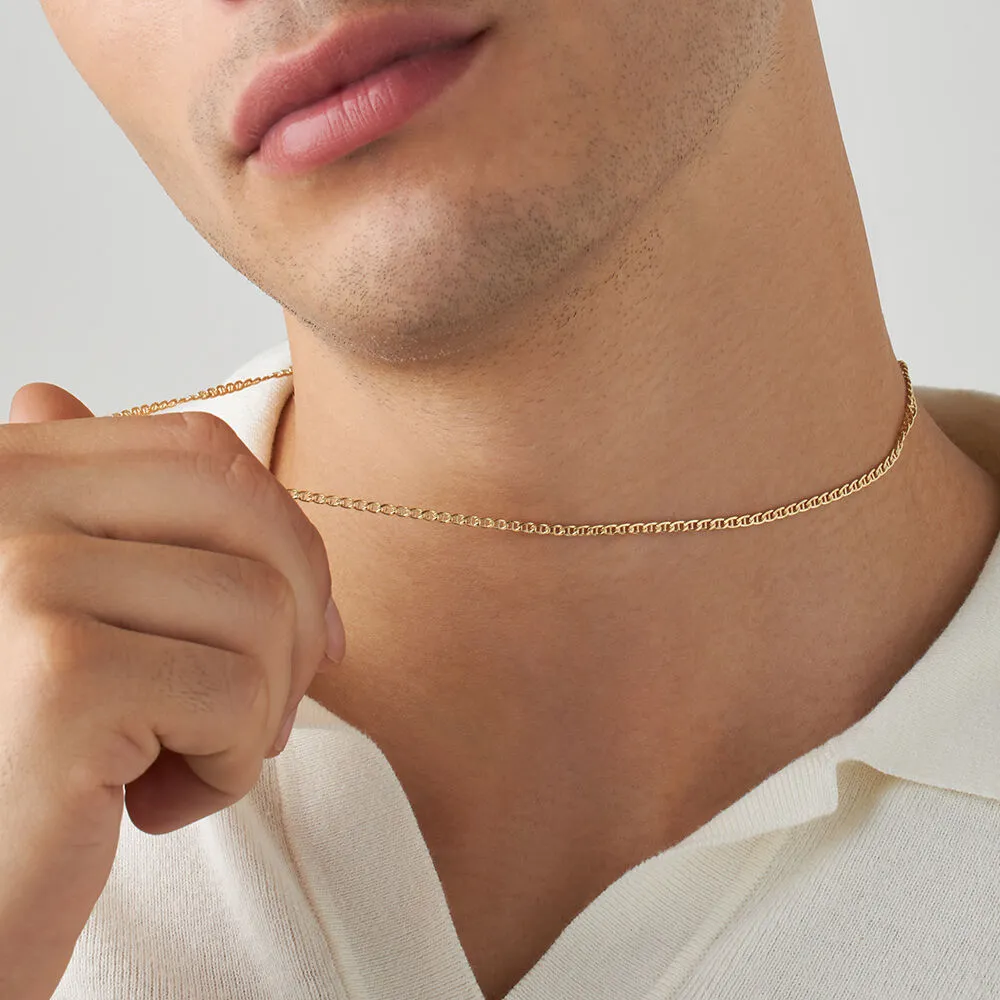 Catena L'homme Or Oro Giallo 375/1000 Maglia Traversino 50 cm 1425016