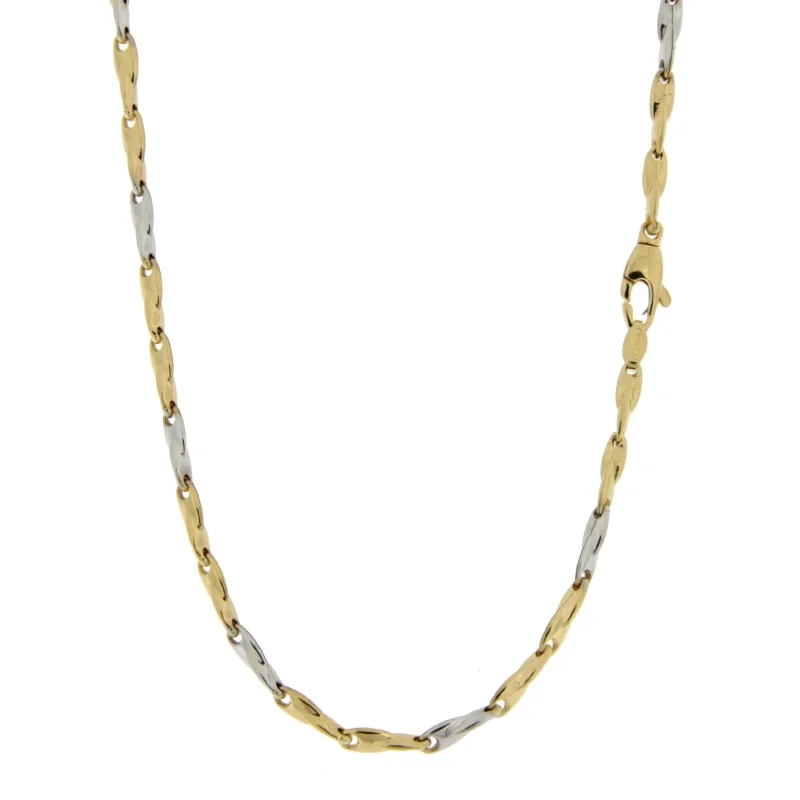 Collana Uomo Oro Giallo Bianco GL101082