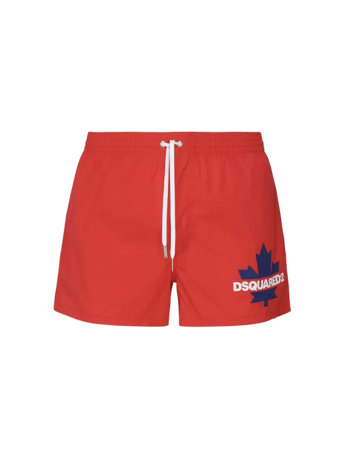 COSTUME SHORTS CON LOGO FOGLIA D'ACERO
