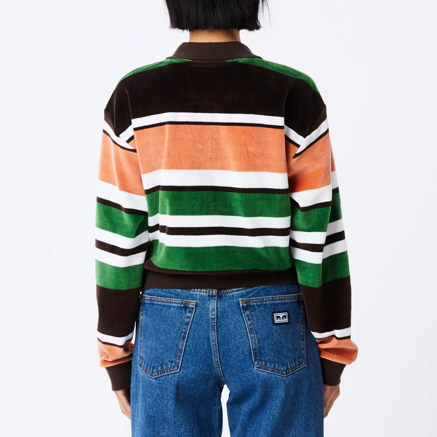 CURIOUS EYE POLO LS - DARK OAK MULTI