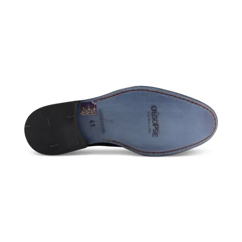 Derby in pelle blu