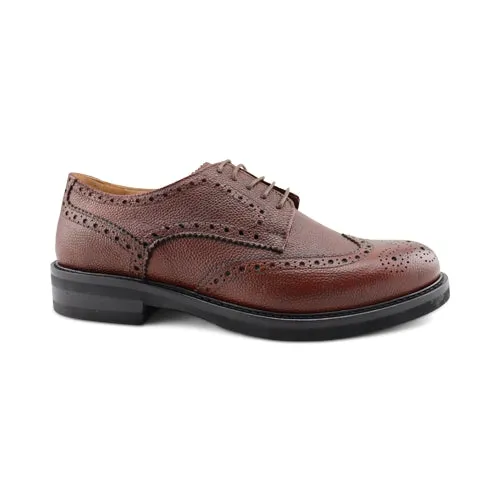 Derby in pelle color cuoio con suola vibram