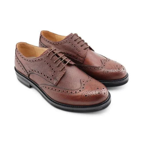 Derby in pelle color cuoio con suola vibram