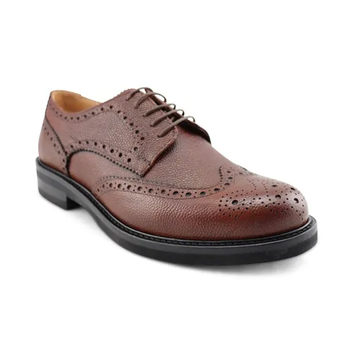 Derby in pelle color cuoio con suola vibram