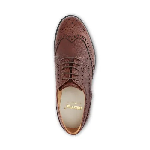 Derby in pelle color cuoio con suola vibram