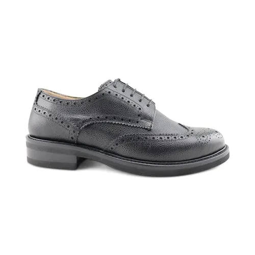 Derby nere in pelle con suola vibram