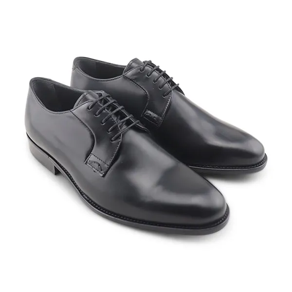 Derby nero in pelle abrasivato