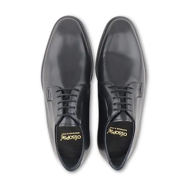 Derby nero in pelle abrasivato