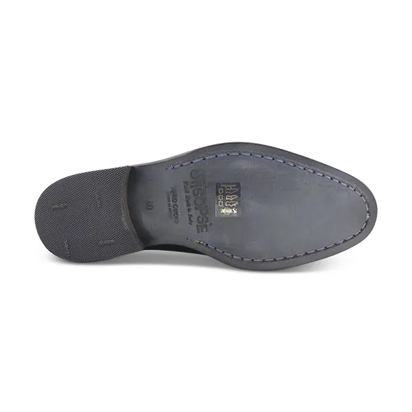 Derby nero in pelle abrasivato