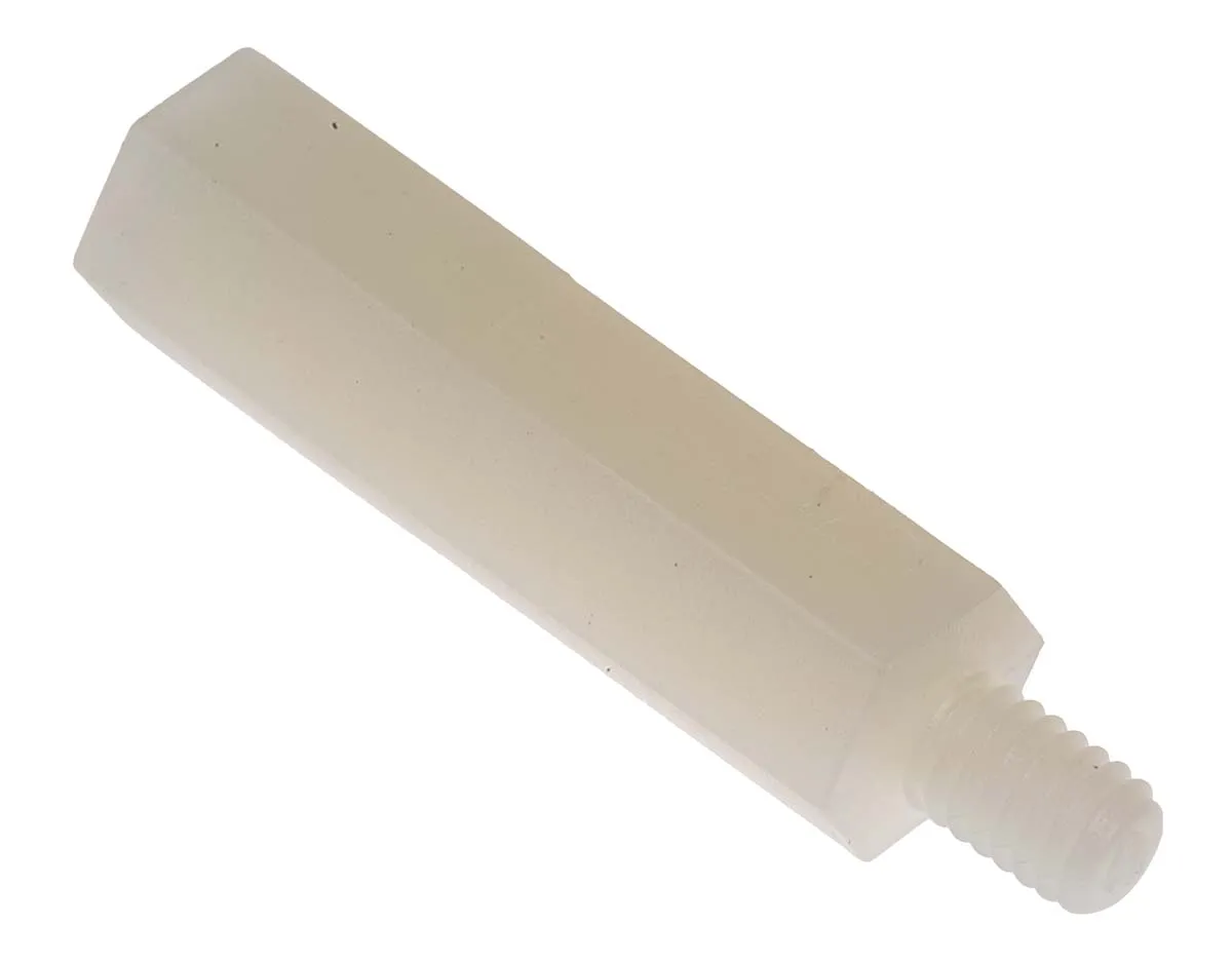 Distanziale filettato Esagonale Maschio/Femmina, in Nylon 66 Liscio, L. 25mm, M4 x M4