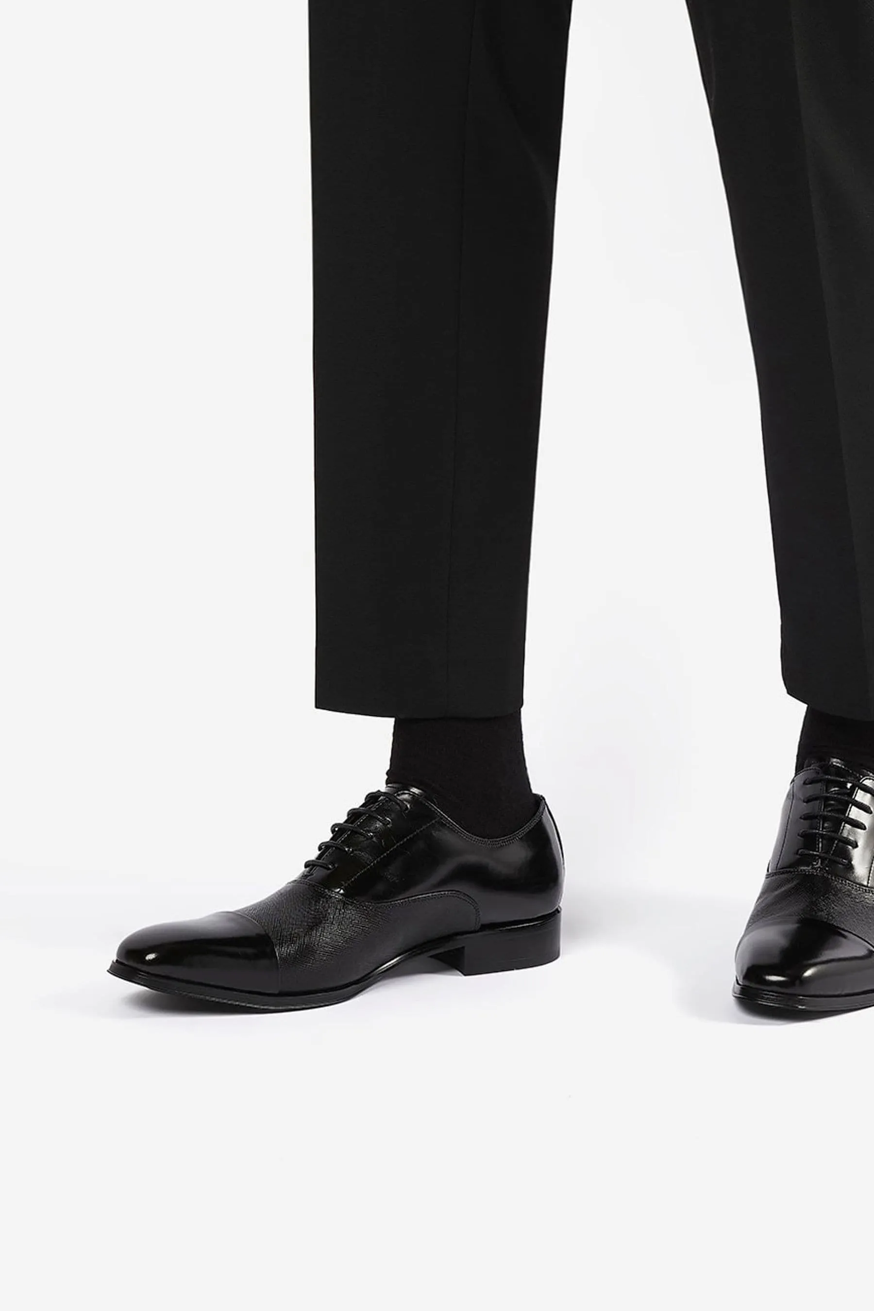 Dune London - Oxford Scarpe in pelle Saffiano goffrata