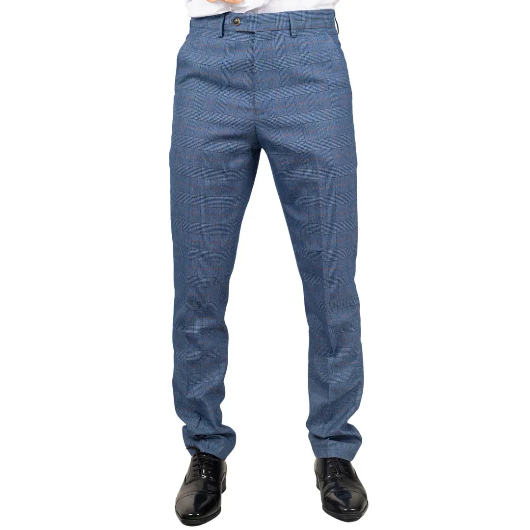 Earl - Pantaloni a quadri blu da uomo