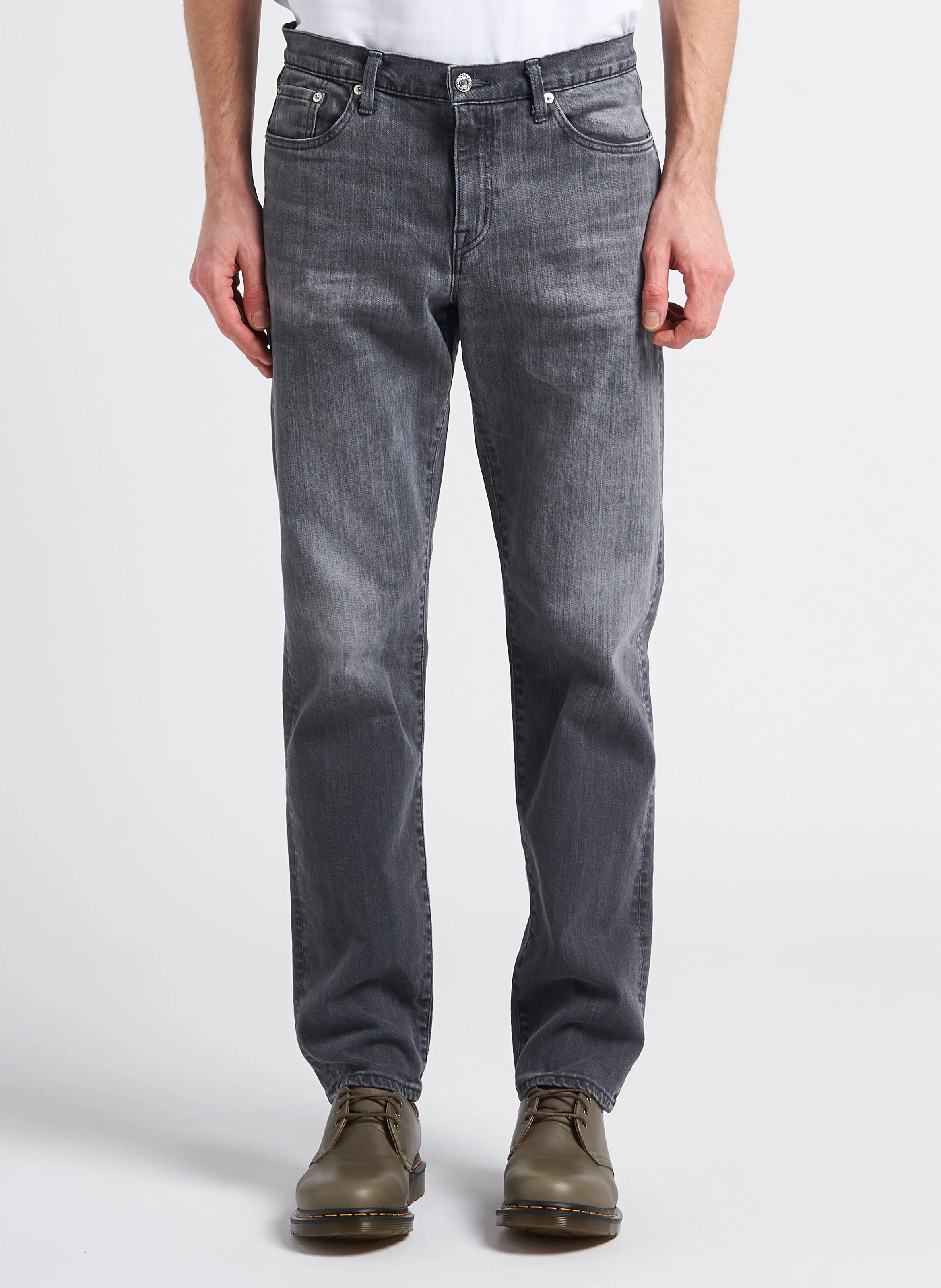  EDWIN   Jeans dritti tinta unita in misto cotone | Nero