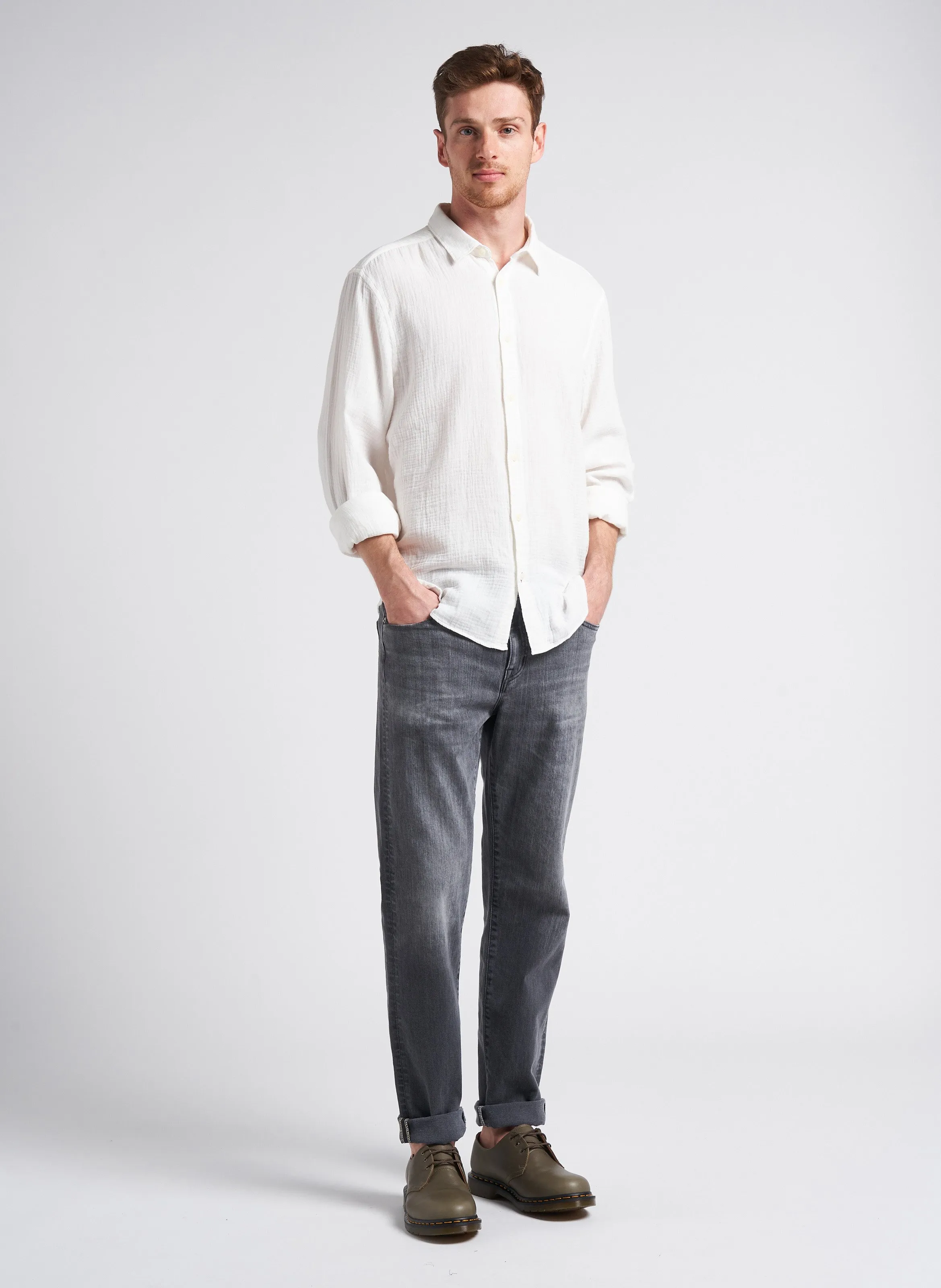  EDWIN   Jeans dritti tinta unita in misto cotone | Nero