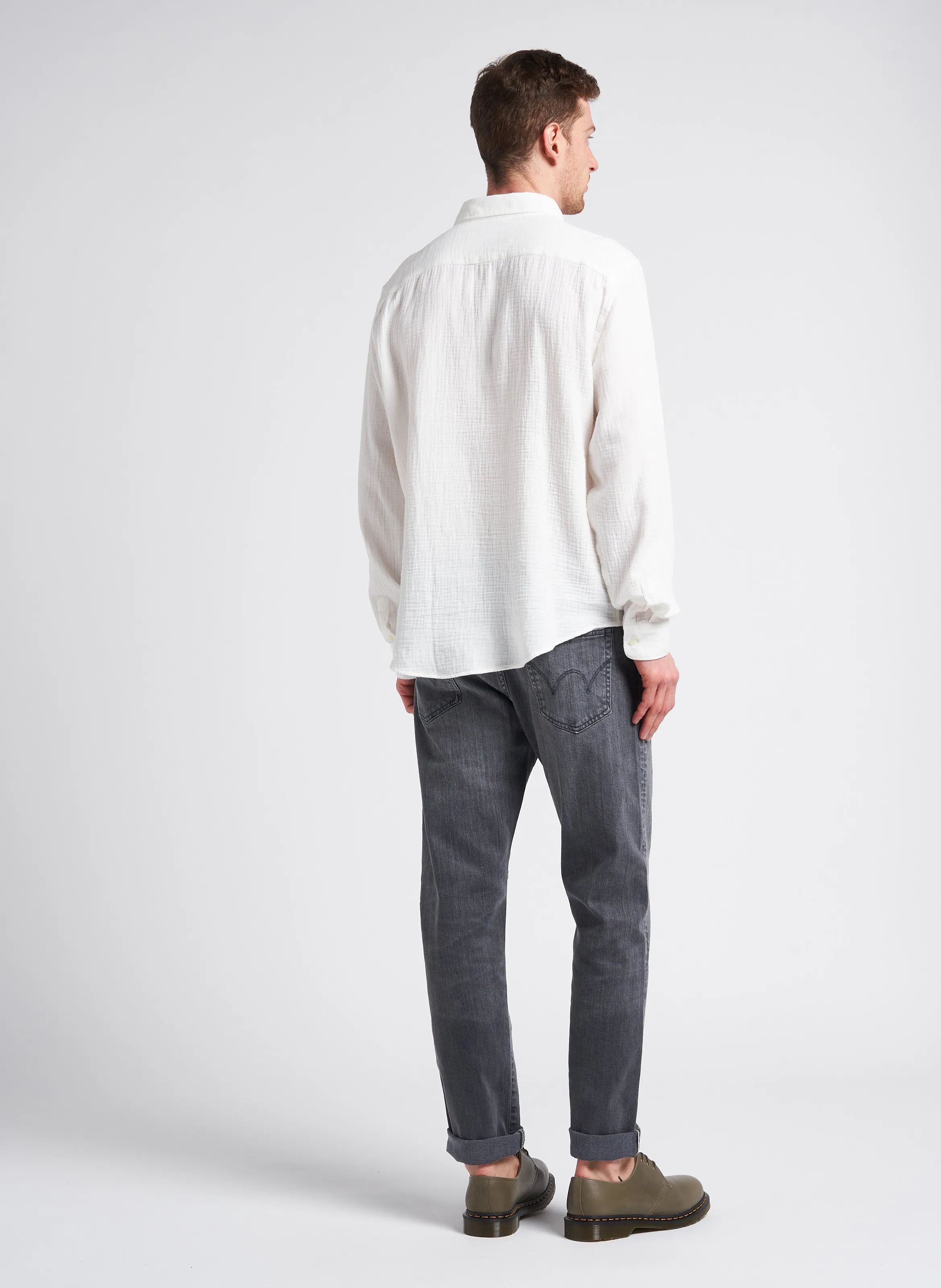  EDWIN   Jeans dritti tinta unita in misto cotone | Nero