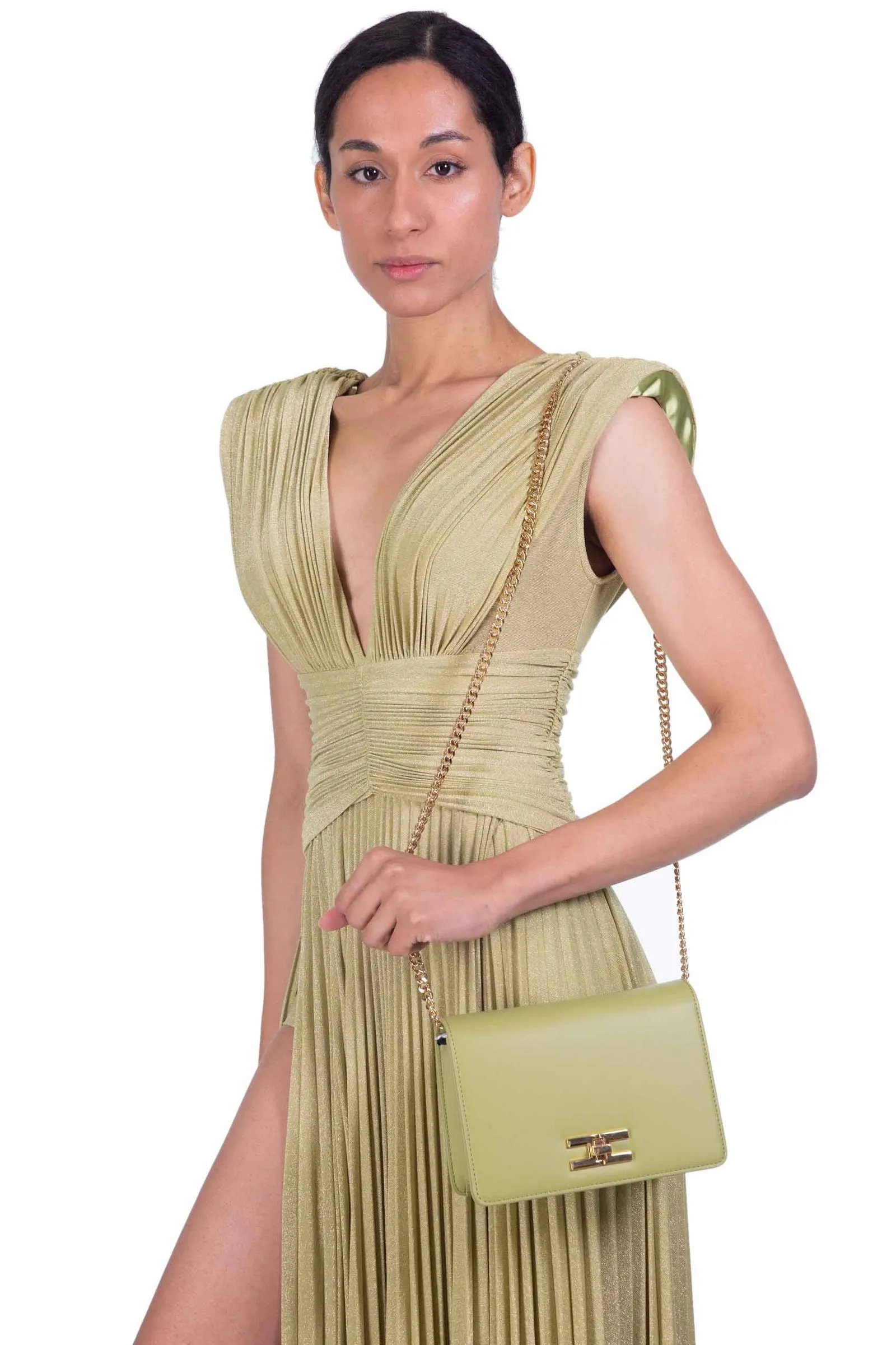 ELISABETTA FRANCHI borsa  a tracolla con logo girello dorato