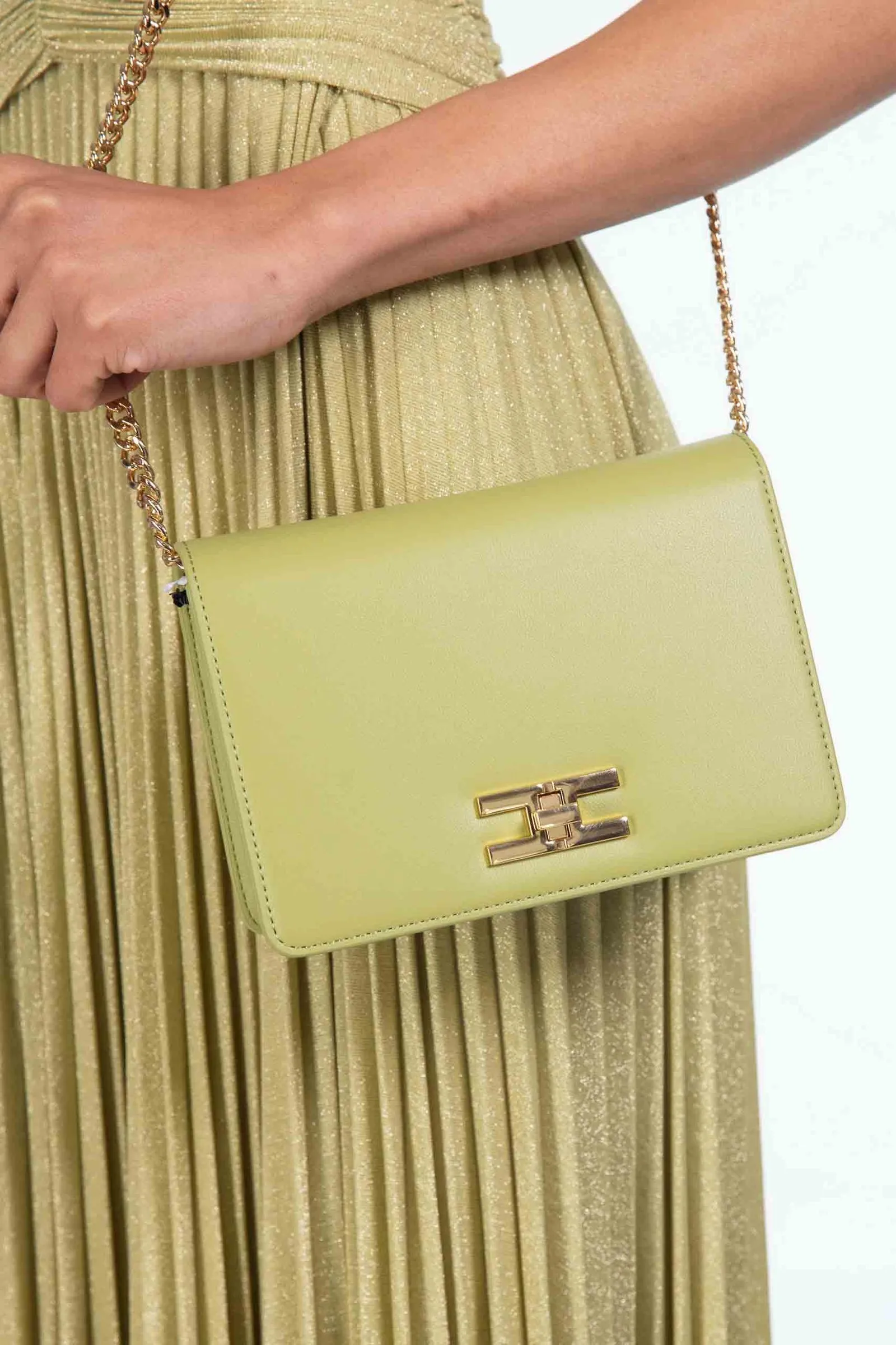 ELISABETTA FRANCHI borsa  a tracolla con logo girello dorato
