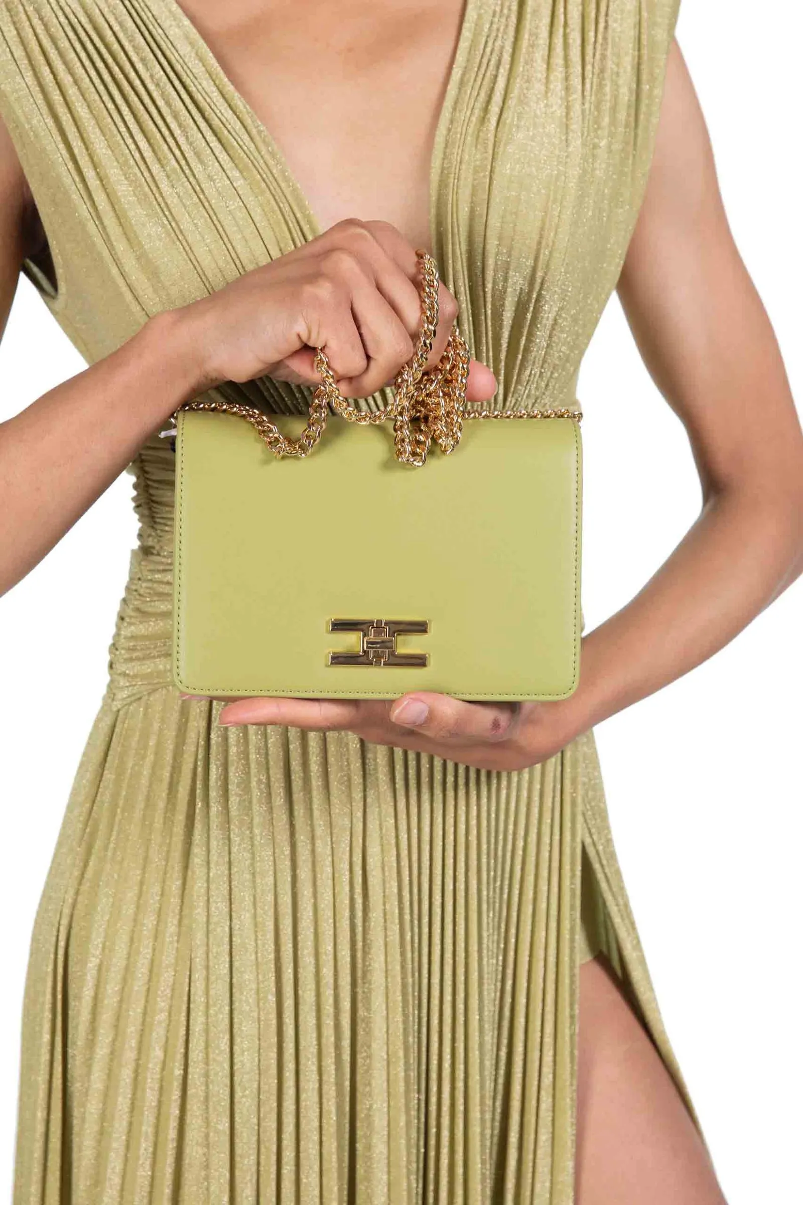 ELISABETTA FRANCHI borsa  a tracolla con logo girello dorato