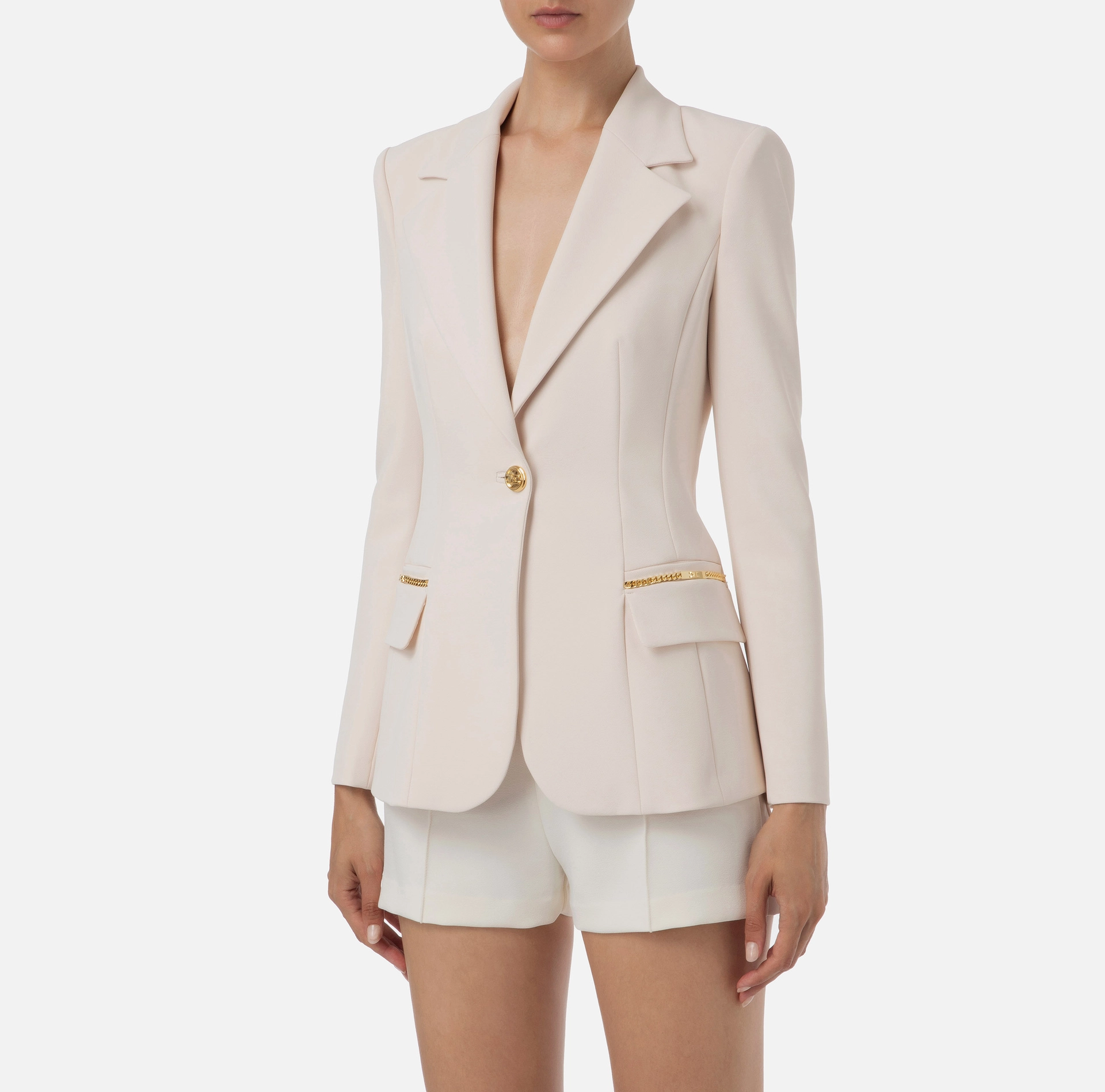 ELISABETTA FRANCHI Giacca monopetto in crêpe